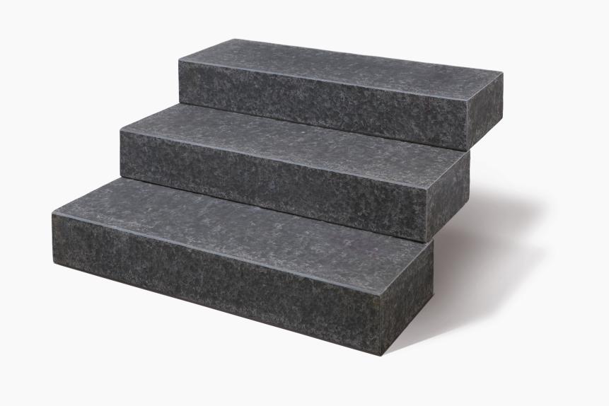 Blockstufen Basalt "SANDOKAN ELEGANCE" (anthrazit-schwarz) -satiniert-