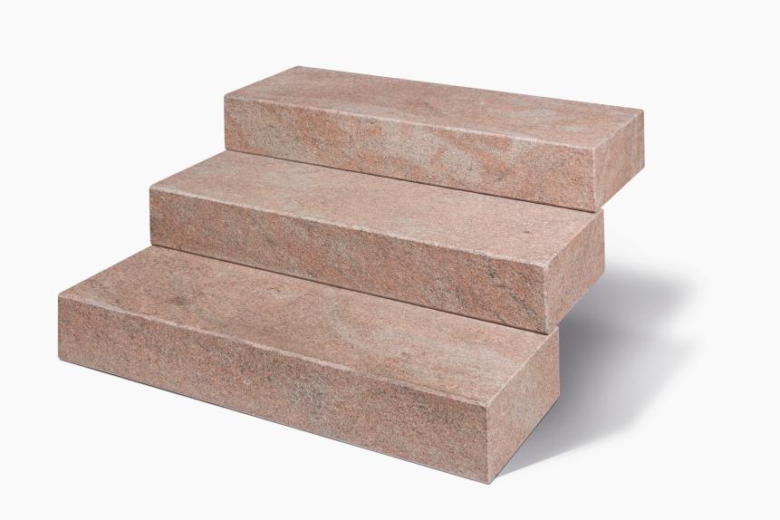Blockstufen Gneis "MIRA" (rot-gewolkt) -satiniert- 15x35x100cm