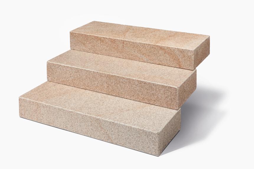Blockstufen Granit "SUN" (rötlich-gelb) -geflammt-