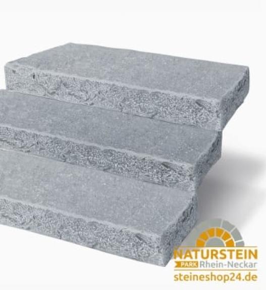 Blockstufen Kalkstein "MADRAS BLUE" (grau-blau) 14x35x100cm