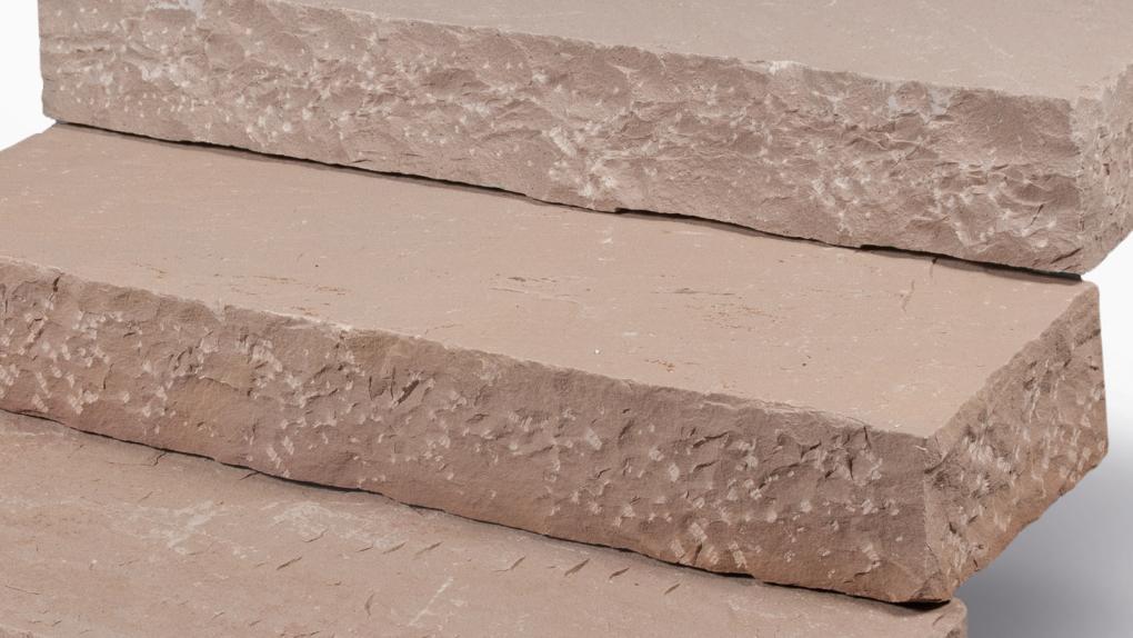 Blockstufen Sandstein "NEVADA" (rötlich-bunt)
