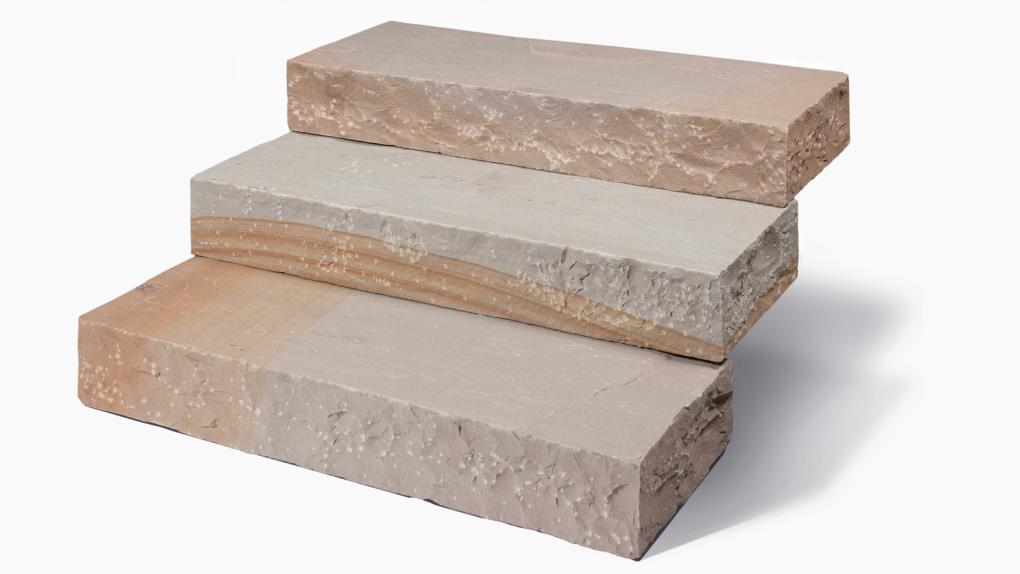 Blockstufen Sandstein "SAHARA" (beige-sand-grau-braun)