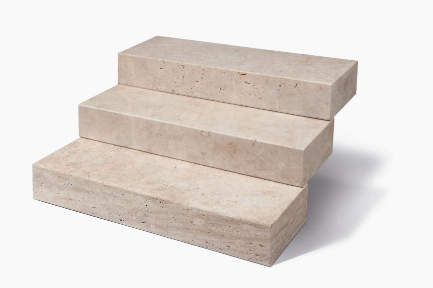 Blockstufen Travertin "ARAGON" (braun-beige) 15x35x100cm