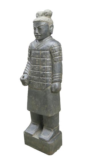 Preview: Stehender Krieger, Naturstein, Höhe 175cm