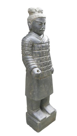Preview: Stehender Krieger, Naturstein, Höhe 175cm