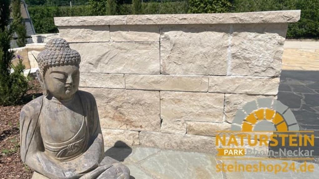 Mauersteine Kalkstein "MEDITERRAN ELEGANCE CREMA" (hellbeige-creme-gräulich)