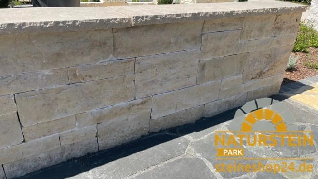 Mauersteine Kalkstein "MEDITERRAN ELEGANCE" (hellbeige-creme)