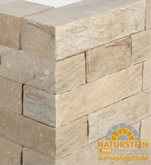 Klostermauersteine Sandstein "GELLBERGER" (grau-gelb-beige)