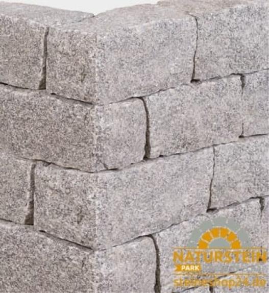 Mauersteine Granit "LAUBANER" (hellgrau)