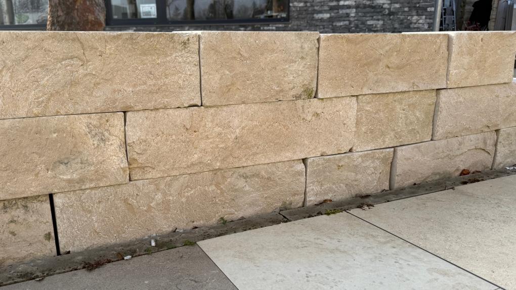 Mauersteine Kalkstein "CÄSAR" (beige-creme-braun)