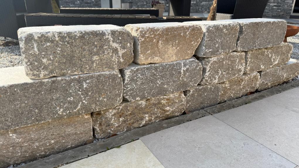 Mauersteine Muschelkalk "SILVERSUN ANTIK" (braun-grau)