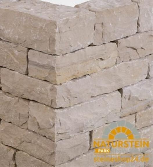 Mauersteine Sandstein "GELLBERGER" (grau-gelb-beige)