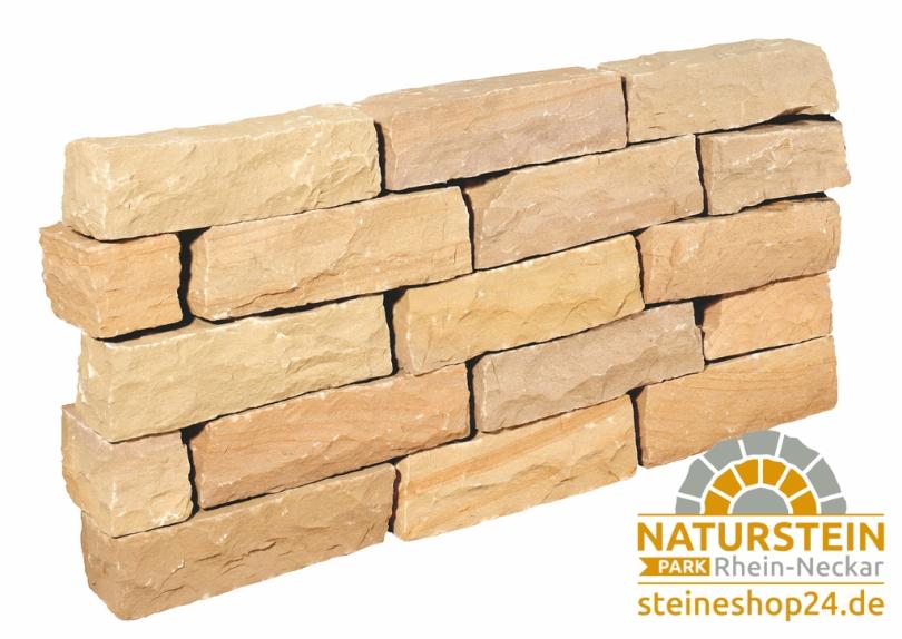 Mauersteine Sandstein "MANDALA" (gelb-hellbeige)