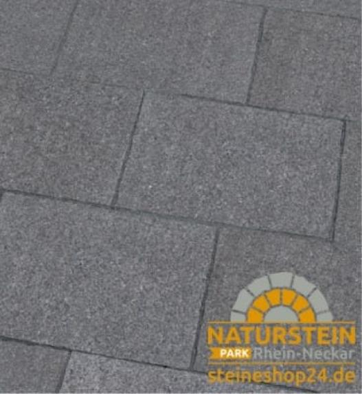Pflasterplatten Gabbro "VULANTIS" (anthrazit-schwarz) -satiniert-