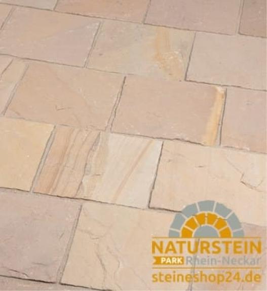 Pflasterplatten Sandstein "MANDALA" (gelb-hellbeige)