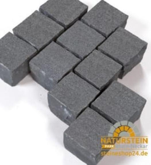Pflastersteine Gabbro "VULANTIS" (anthrazit-schwarz) -satiniert- 10x10x8 cm