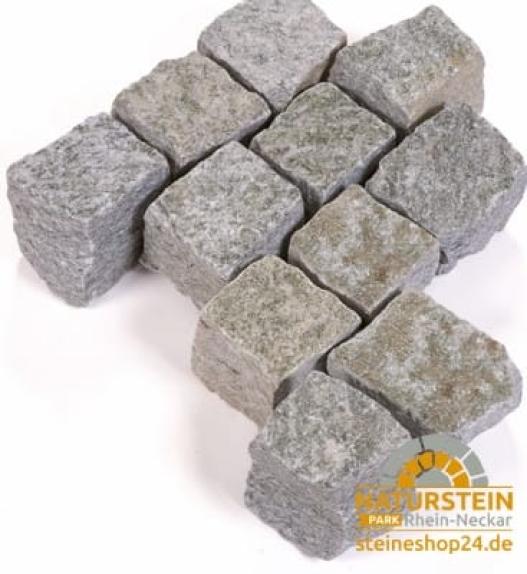Pflastersteine Gneis "LUCIA" (grau-gelblich-gemischt) 9x9x9cm (8/10)