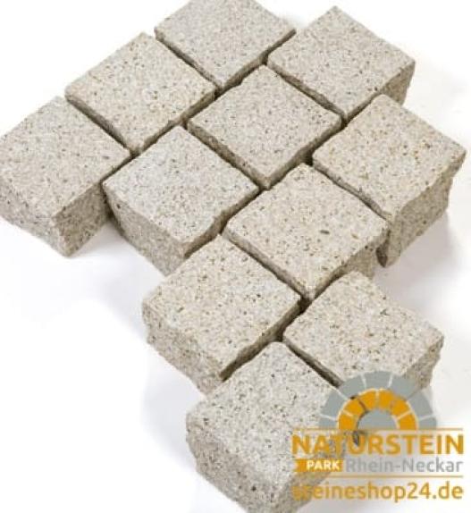 Pflastersteine Granit "SUN ELEGANCE" (gelb-grau) -gestockt-