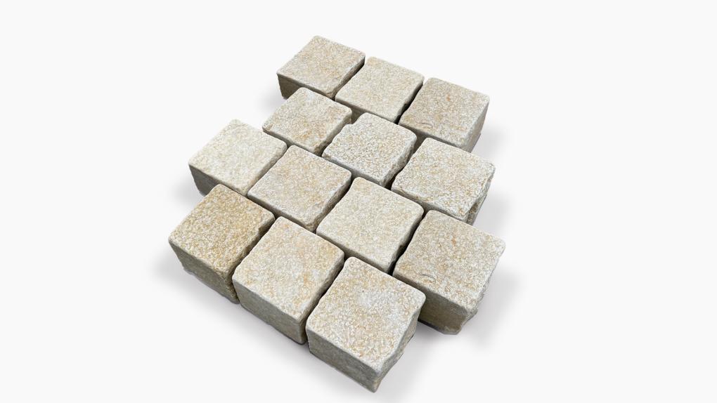 Pflastersteine Kalkstein "CLEOPATRA" (beige-gelb) 10x10x8cm