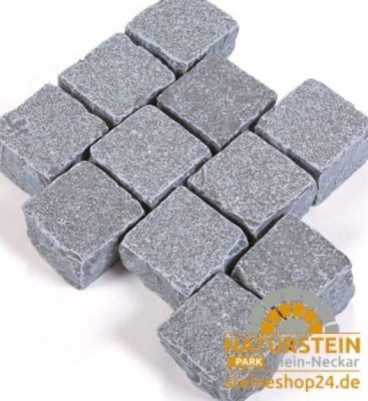 Pflastersteine Kalkstein "MADRAS BLUE" (grau-blau) 10x10x7-9cm