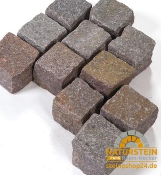 Pflastersteine Porphyr "TRENTINO" (grau-rot-bunt)