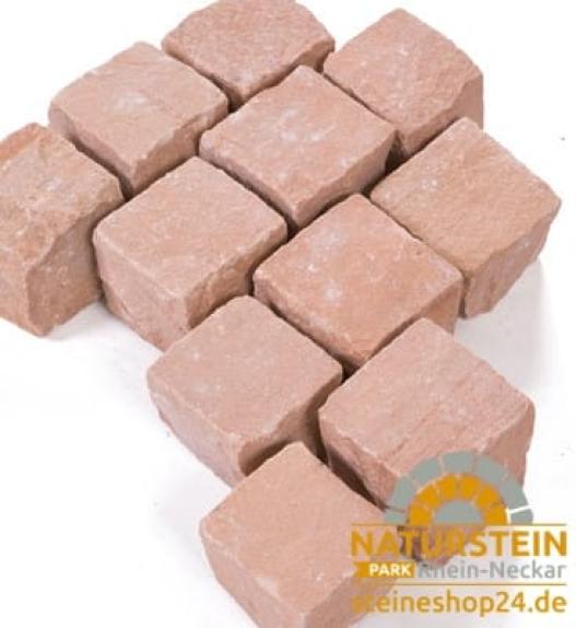 Pflastersteine Sandstein "ARAVALLI" (terracotta) 10x10x8 cm