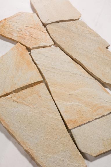 Polygonalplatten Quarzit "LIMBO GOLD" (gold-gelb) ca. 2-4 cm Stärke