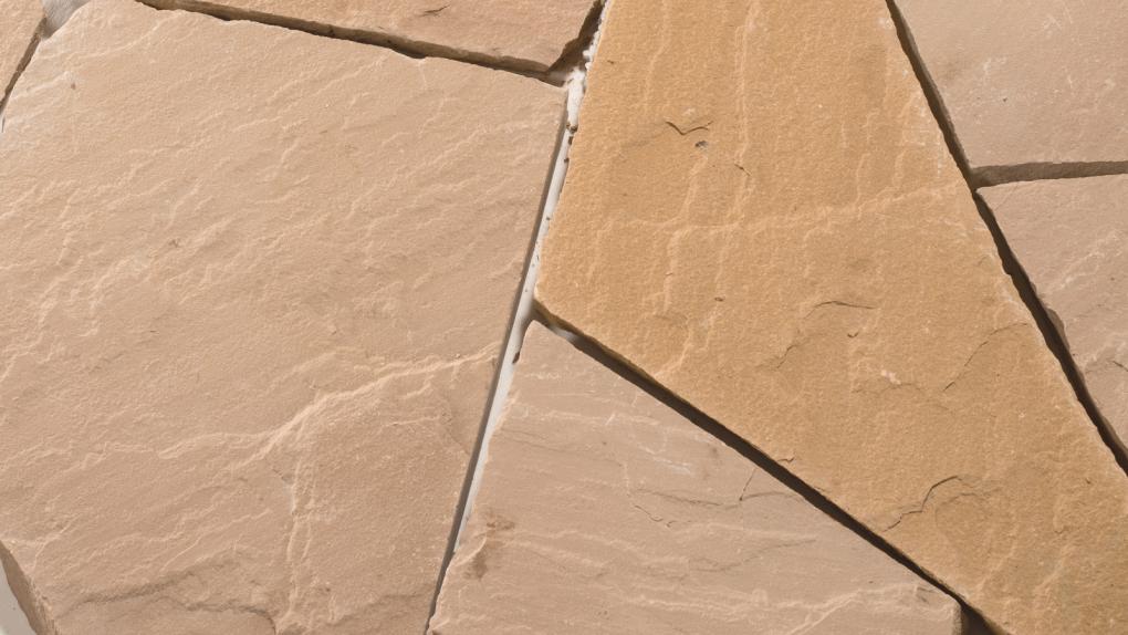 Polygonalplatten Sandstein "MANDALA" (gelb-hellbeige) ca. 2,5 cm Stärke
