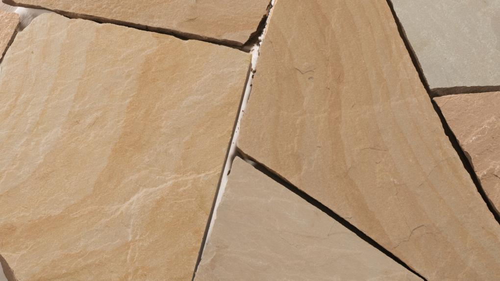Polygonalplatten Sandstein "SAHARA" (beige-sand-grau-baun) ca. 2,5 cm Stärke