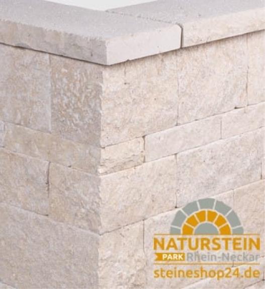 Mauersteine Kalkstein "SINDBAD"  (gelb-beige)