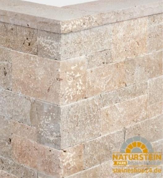 Schlossmauersteine Travertin "ARAGON" (braun-beige) -antik-