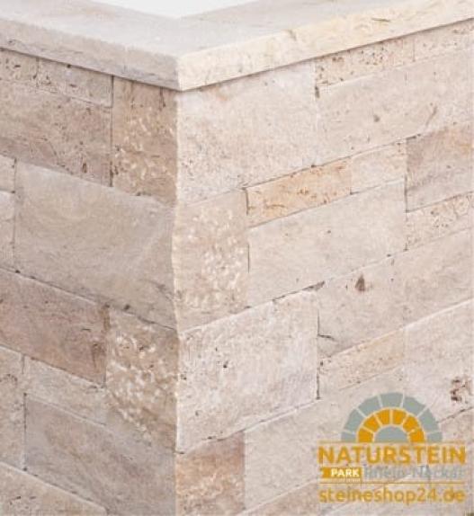 Schlossmauersteine Travertin "VANILLA" (creme-beige)