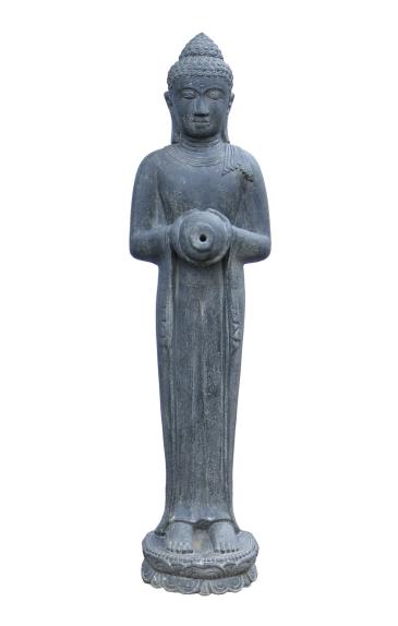 Sitzender Buddha mit Schale als Wasserspiel, Höhe 150 cm