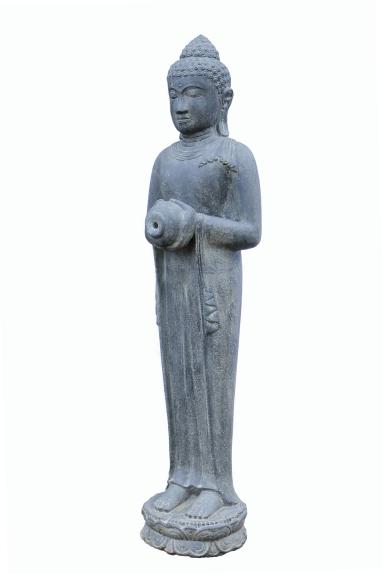 Preview: Sitzender Buddha mit Schale als Wasserspiel, Höhe 150 cm