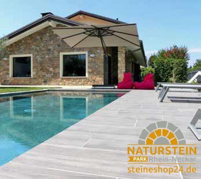 Keramik Terrassenplatten WOOD Harena Holz Grigio 120x40x2 cm