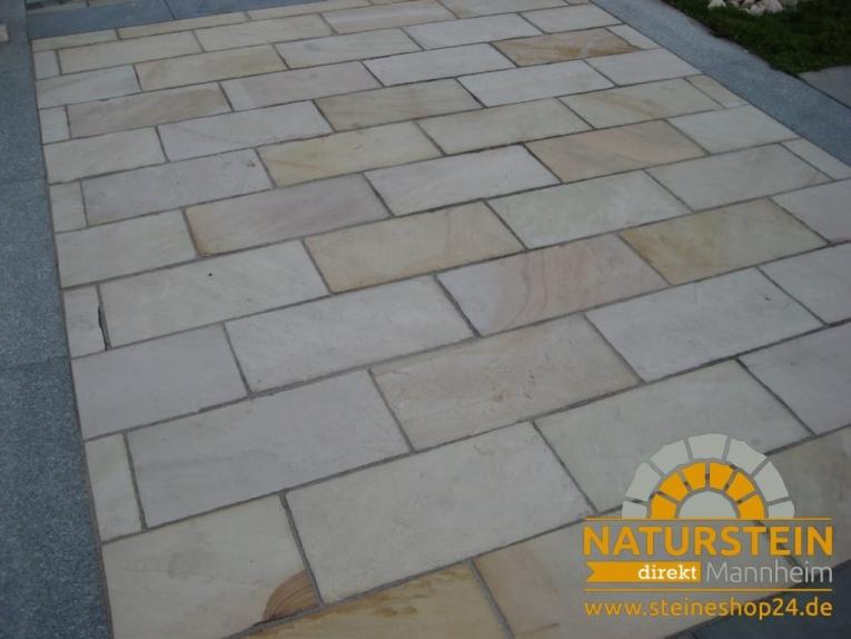 Terrassenplatten Sandstein "LEMON/MINT ANTIK" Softfinish