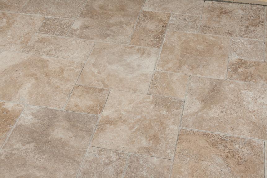 Terrassenplatten Travertin "NOCE" (hellbraun) -antik-