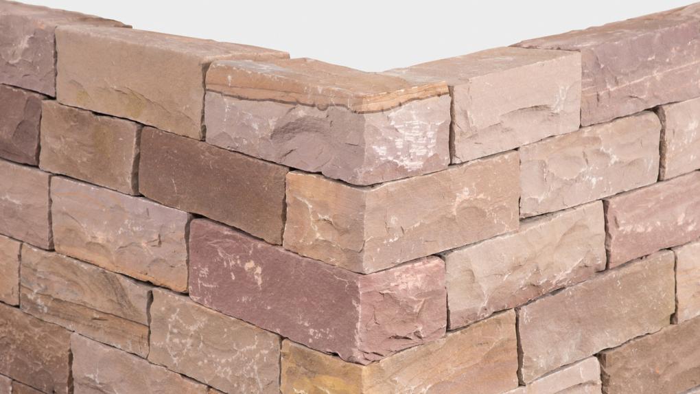 Mauersteine Sandstein "NEVADA" (rötlich-braun-bunt)