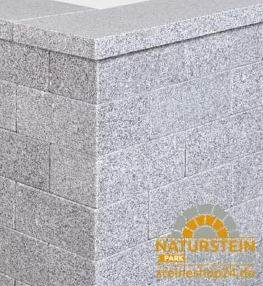 Mauersteine Granit "BRISTOL Elegance" (edelgrau) -geflammt-