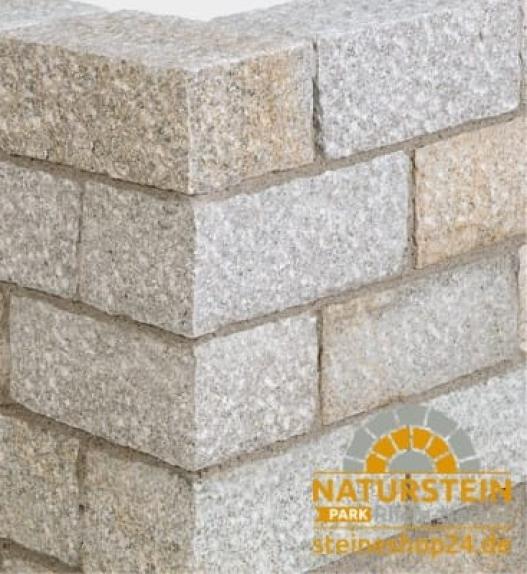Mauersteine Granit "SUN Rustika" (gelb-grau)