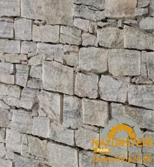 Verblendsteine Quarzit "DOMINICA" (grau-braun) 56/61x15,2x3-4cm