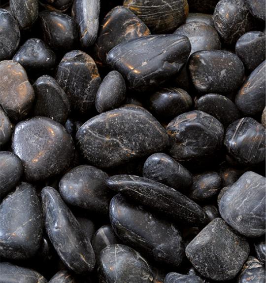 Kies Kalkstein "ASIA PEBBLES" (schwarz)