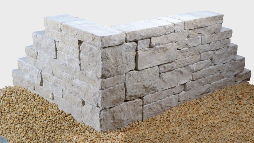 Mauersteine Kalkstein "MEDITERRAN REBMAUER CREMA" (hellbeige-creme-gräulich)