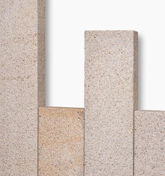 Palisaden Granit "SUN" (gelb-grau) -gestockt-