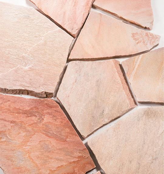 Polygonalplatten Quarzit "BAHIA" (rosé) ca. 2-4 cm Stärke