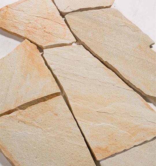 Polygonalplatten Quarzit "LIMBO GOLD" (gold-gelb) ca. 2-4 cm Stärke