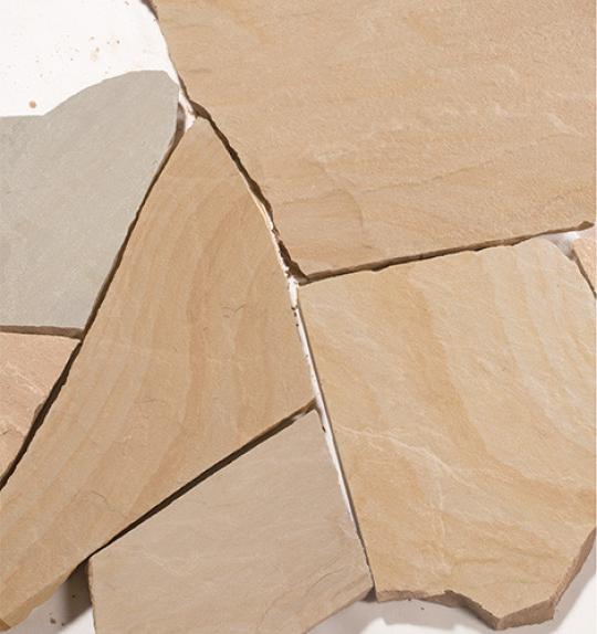 Polygonalplatten Sandstein "SAHARA" (beige-sand-grau-baun) ca. 2,5 cm Stärke