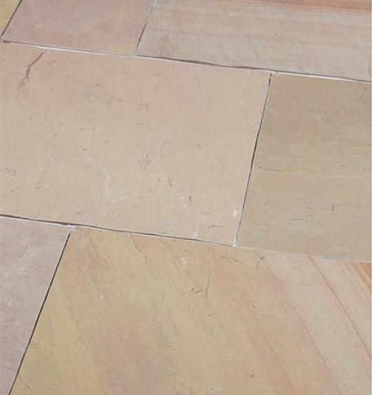 Terrassenplatten Sandstein "MANDALA DELUXE" (gelb-hellbeige)