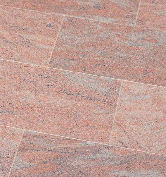 Terrassenplatten Gneis "MIRA" (rot, gewolkt) -satiniert-
