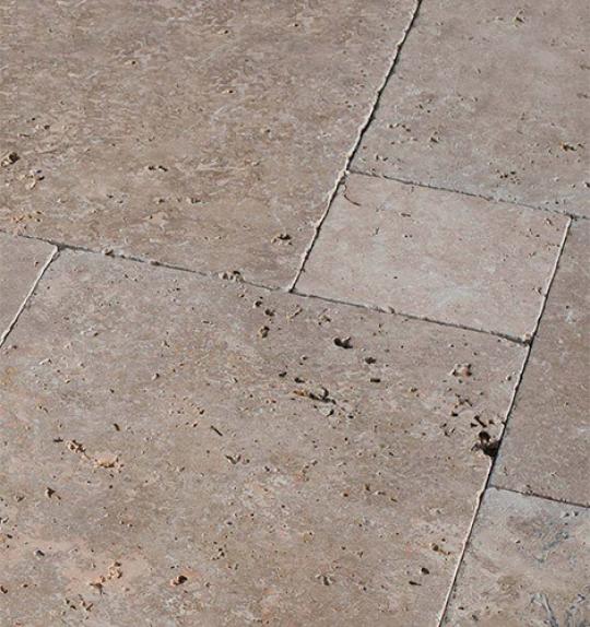 Terrassenplatten Travertin "NOCE" (hellbraun) -antik-